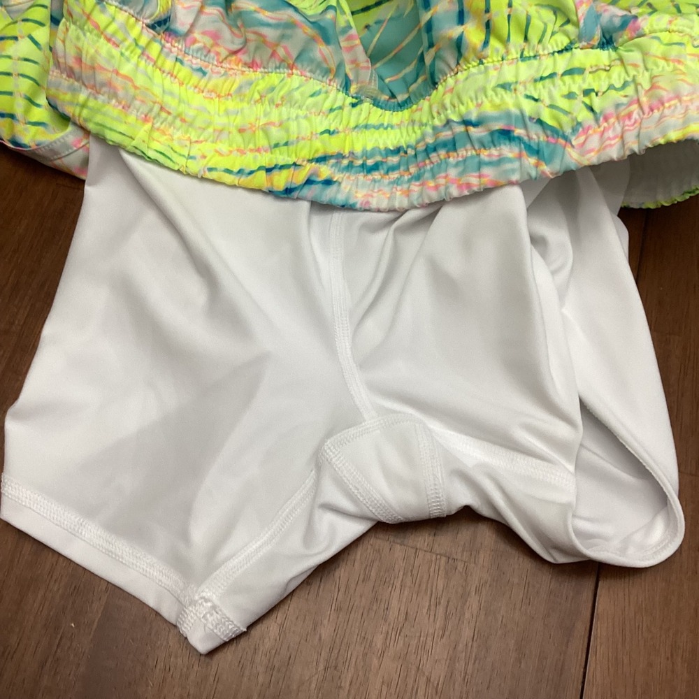 Avia Womens Neon Tie Dye Running Shorts Built-in Liner Yellow Blue Small 4-6 - Picture 7 of 8